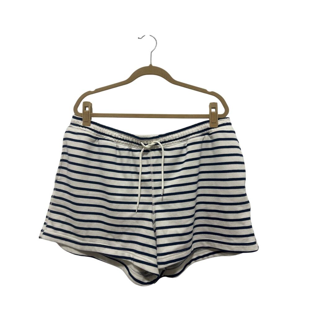 Sanoma Goods for Life Coastal Resort Navy White Striped Shorts Pockets NWT XL